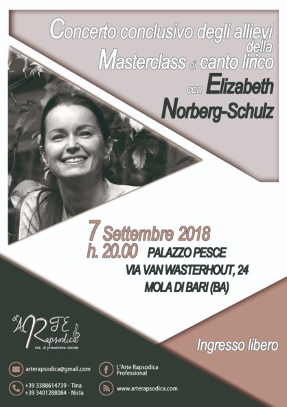 Recital allievi Masterclass in canto lirico con Elizabeth Norberg-Schulz